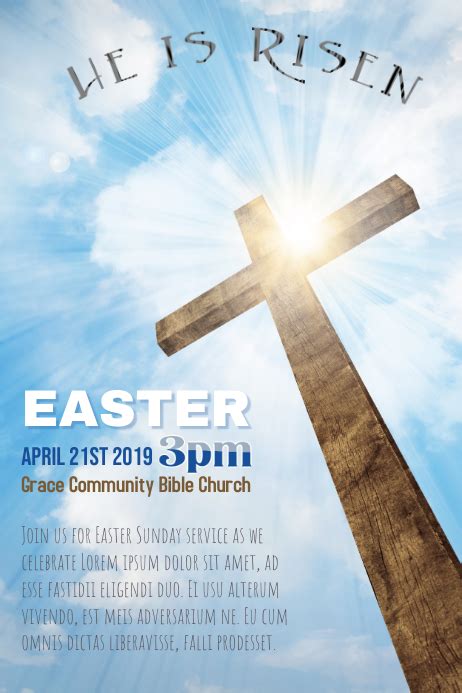 Church Easter Sunday Poster Template Postermywall