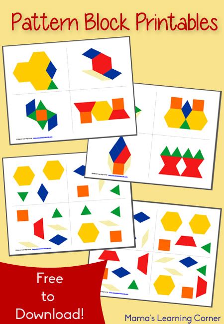 Worksheets Pattern Block Template