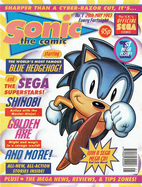 the cover for the very first issue of fleetway s sonic the hedgeblog