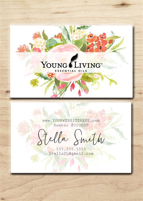 Young Living Business Card Personalized By Lavenderdreamsstudio
