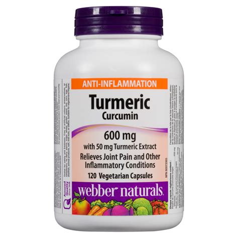 Webber Naturals Turmeric Curcumin 600 Mg 120 Vegetarian Capsules