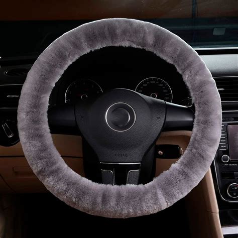 Car Steering Wheel Cover Beige Vehicles Universal Fit 15 Inches Cars