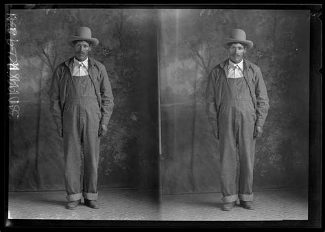 Two Portraits Of Man In Overalls The Portal To Texas History
