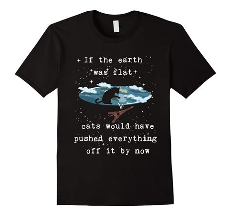 funny flat earth cat t shirt mens and womens sizes 5 colors