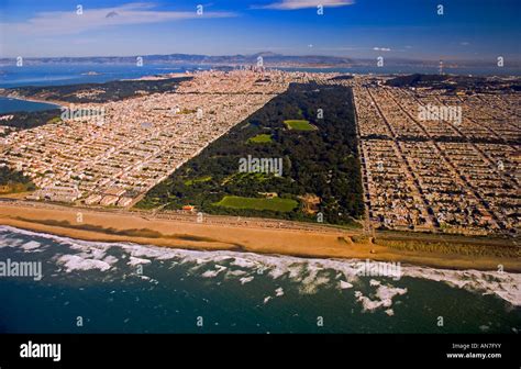 An Aerial View Of San Francisco And The Golden Gate Park Stock Photo