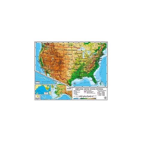 New Map Xxl 71 Inches Original Relief Simplified Usa Physical Map
