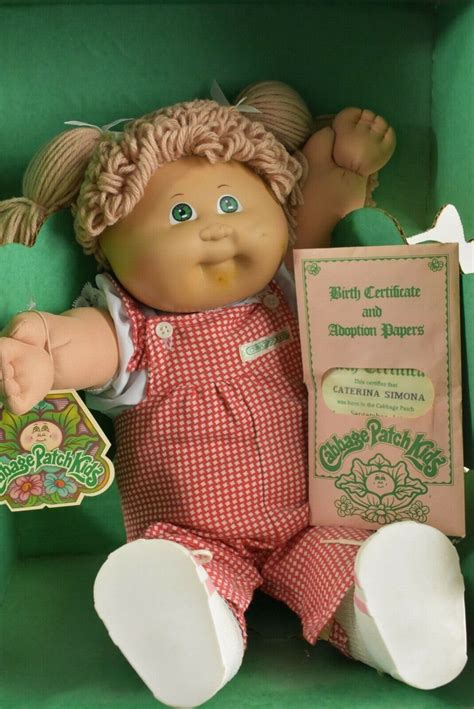Vintage 1985 Coleco Cabbage Patch Kids Doll Catreina Samona Rare In Box