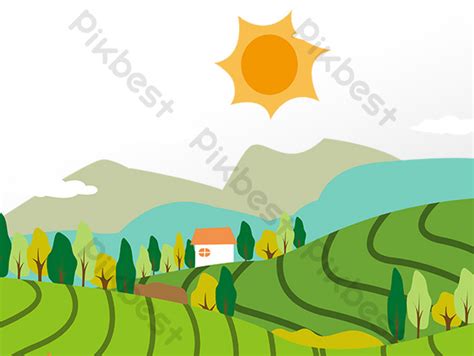 Agricultural Terraced Green Tea Plantation Png Images Psd Free