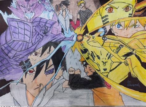 Drawing Of Naruto Amd Sasuke Final Battle Noticemetm R Animetm