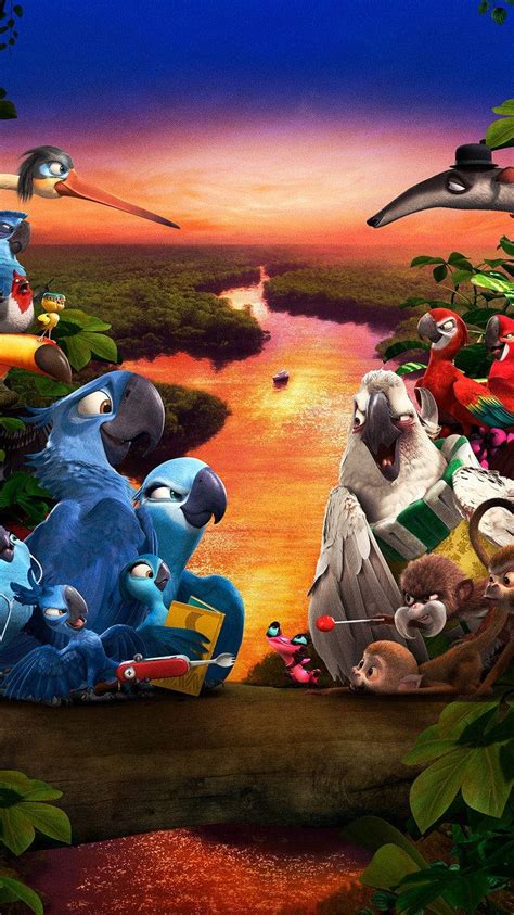 Download The Epic Battle Between Blu And Nigel In Rio Wallpaper