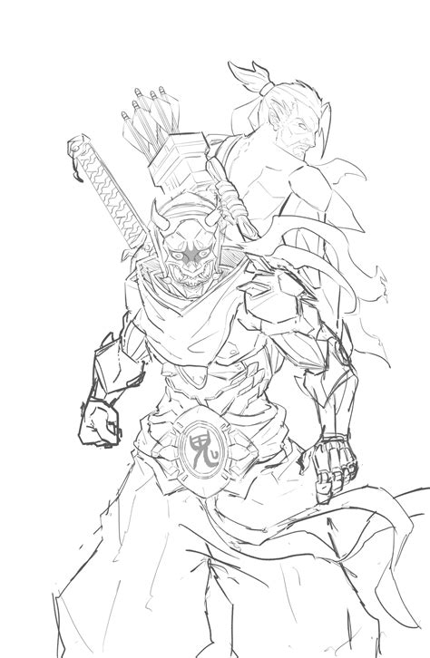 Overwatch Genji Coloring Pages Coloring Pages