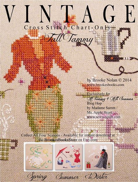 Brookes Books Vintage Fall Fashion Tammy Cross Stitch Instant Download