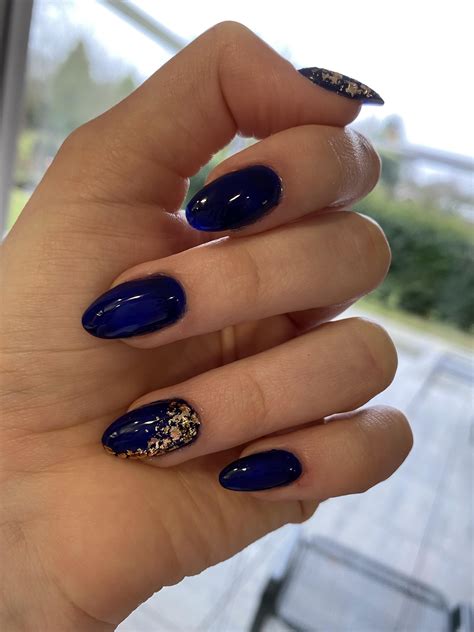 Blue And Gold Foil Acrylic Overlay Rnails