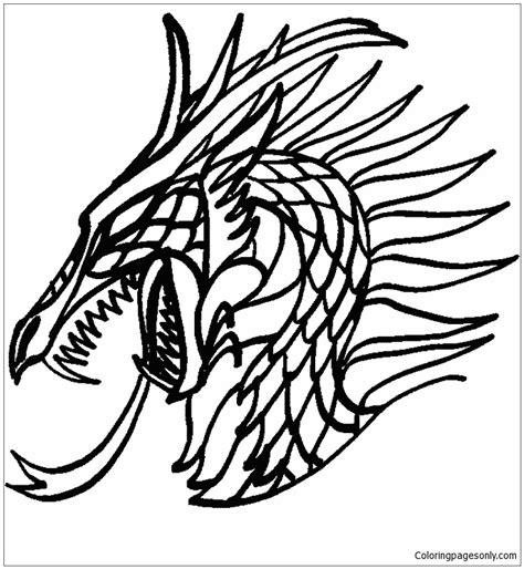 Dragon Face Coloring Page Free Printable Coloring Pages