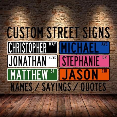 Custom Name Street Sign With You Custom Name Or Text Etsy