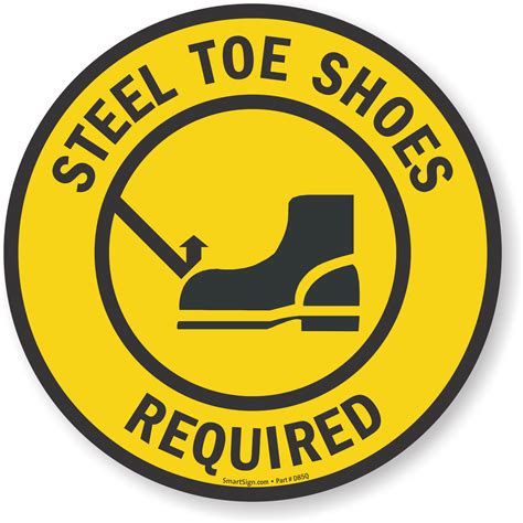 Steel Toe Shoes Required Adhesive Floor Sign Sku Sf 0106