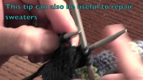 Knitting Tip How To Pick Up Dropped Stitches Youtube