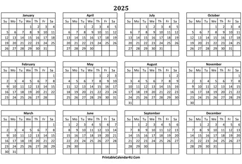 2025 Calendar Printable