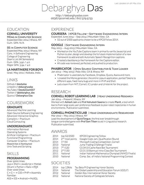 Which resume format should i choose? Latex Cv Template Mit - printable receipt template
