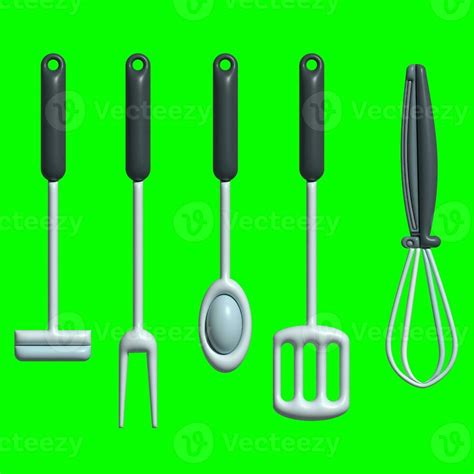 3d Kitchen Set Elements Assets With Greenscreen Background 25677698