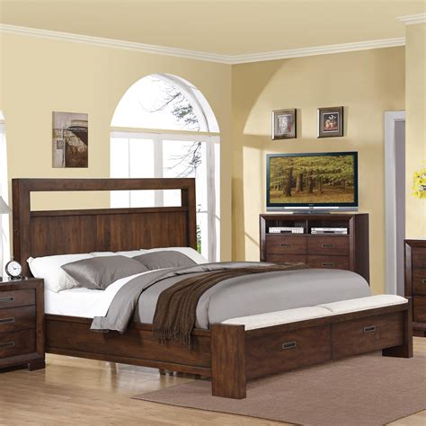 Rails used for headboard / footboard. California King Storage Panel Bed w/Bench by Riverside ...