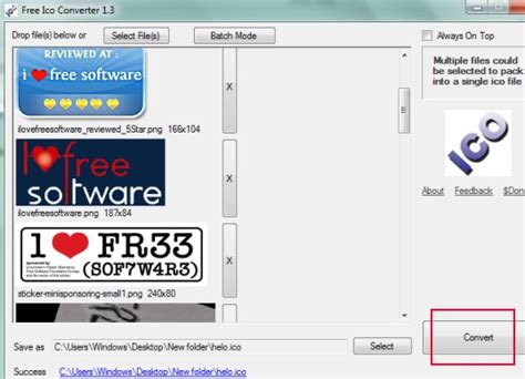 A quick, simple and lightweight batch image converter powered by windows. Batch Convert Images To Icon With Free ICO Converter