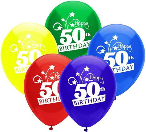 Pmu Birthday Balloons 12 Inch Happy 50th Birthday Shooting Stars