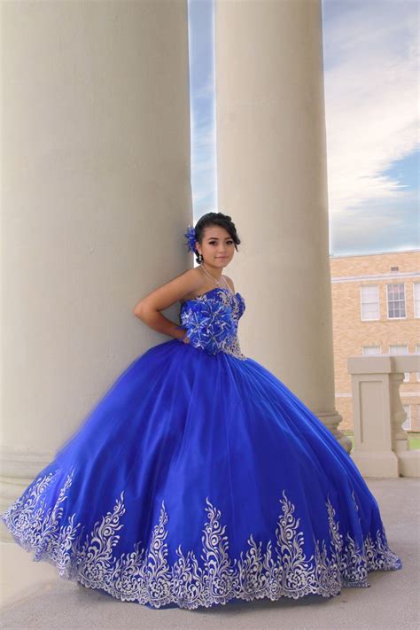 Royal Blue Quince Dress Sweet Fifteen Blue Sweet Fifteen Theme Blue Themed Sweet Fifteen Quince