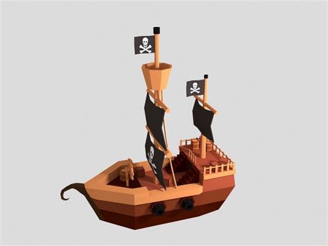 Artstation Low Poly Pirate Ship