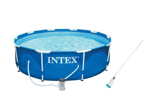 Qfc Intex 10ft X 30in Metal Frame Swimming Pool With Filter Pump