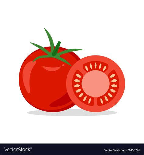 Tomato And Slice Royalty Free Vector Image Vectorstock