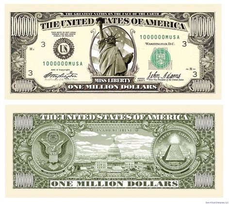 Traditional Million Dollar Bills Fun Novelty Prank Collectible