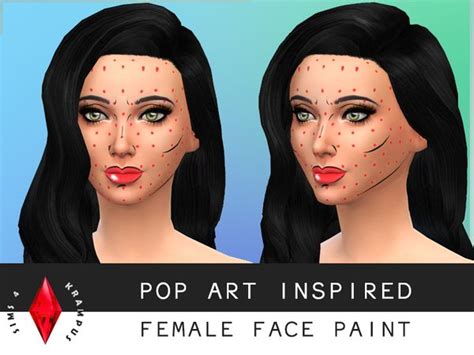 Sims4krampus Pop Art Inspired Face Paint Makeup Cc Sims 4 Clothing