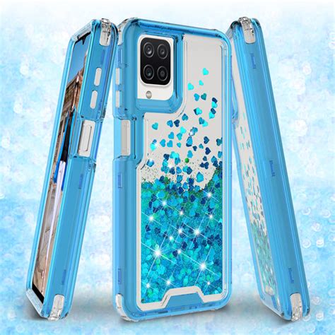 Samsung Galaxy A12 Case Galaxy A12 Case Glitter Faux Leather Flip Cr