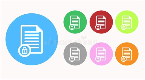 Encrypted File Icon Set Vector Isolated Editable Flat Illustration