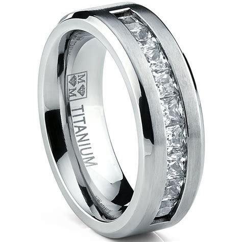 Ringwright Co Titanium Mens Wedding Band Engagement Ring With 9