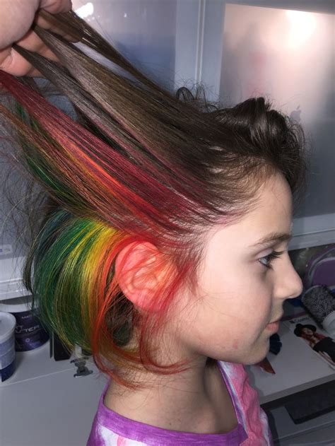 Peekaboo Rainbow Hair Rainbow Hair Hair Dyed Hair