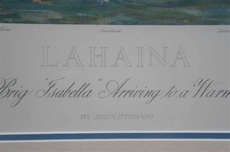 John Stobart Lahaina Lithograph Print Whaling Brig Isabella 1865 Harbor