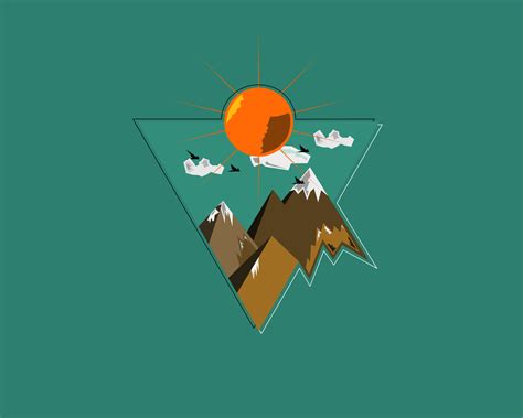 1280x1024 Mountains Sunset Minimal Triangle 4k Wallpaper1280x1024