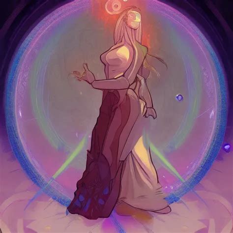 Portrait Of A Female Mage With Ball Of Orbs Floating Stable Diffusion