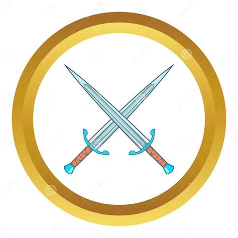 Icono Cruzado Del Vector De Las Espadas Ilustración Del Vector
