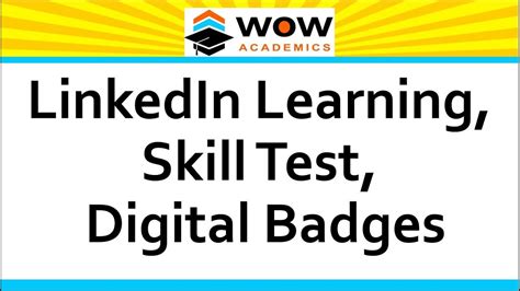 Linkedin Learning Skill Test Digital Badges Youtube