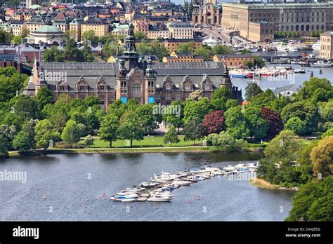 Stockholm Sweden Aerial View With Djurgarden Island Stock Photo Alamy