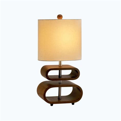 Walnut Table Lamp Mid Century Modern Decor Midmod