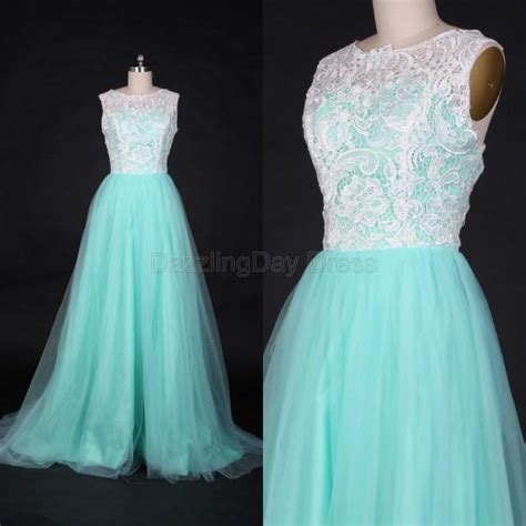 Mint Bridesmaid Dress Long Tulle Prom Dresses Lace Wedding Dress