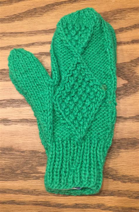 Rita Condron Handknit Kelly Green Mittens Green Mittens Hand