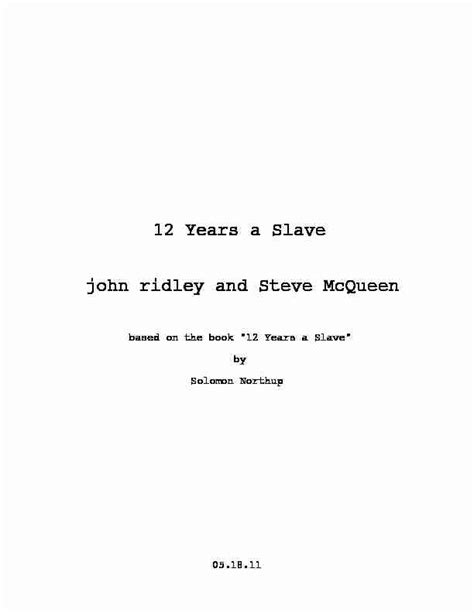 12 Years A Slave John Ridley And Steve Mcqueen Pdf