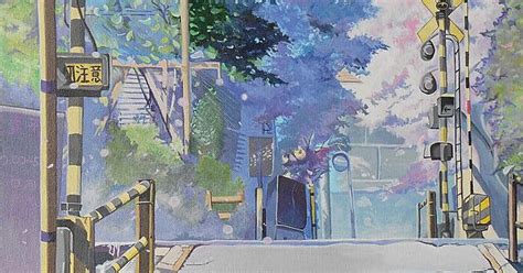 Tried My Hand At Painting The Famous Scene From 5 Centimeters Per Second Imgur