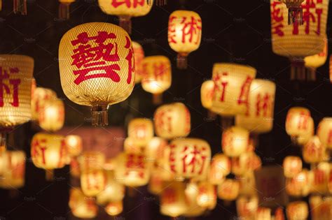 Chinese New Year Lanterns Stock Photos Creative Market