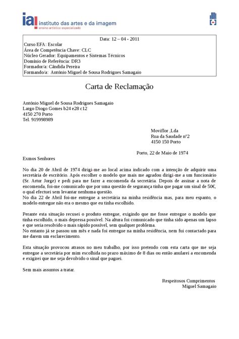 Carta de Reclamaçao by Miguel Samagaio  Issuu
